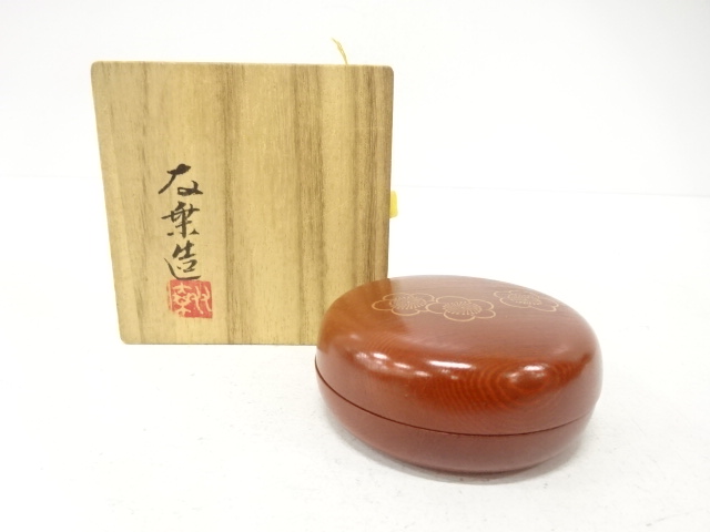 JAPANESE TEA CEREMONY / KOGO INCENSE CONTAINER / MAKIE / UME / ARTISAN WORK